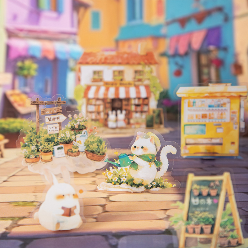 13 Pcs/Pack Animal Shop Themed PET Stickers