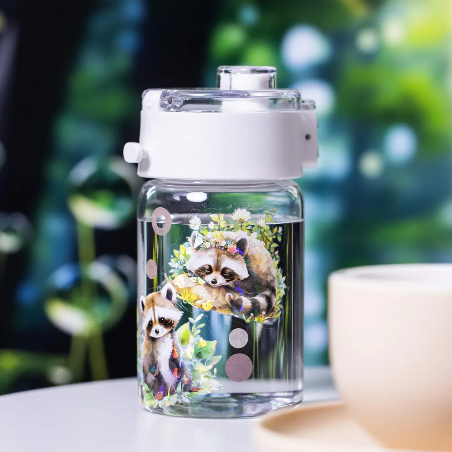 10pcs Animal Small Forest Plant Theme Shell Light PET Sticker