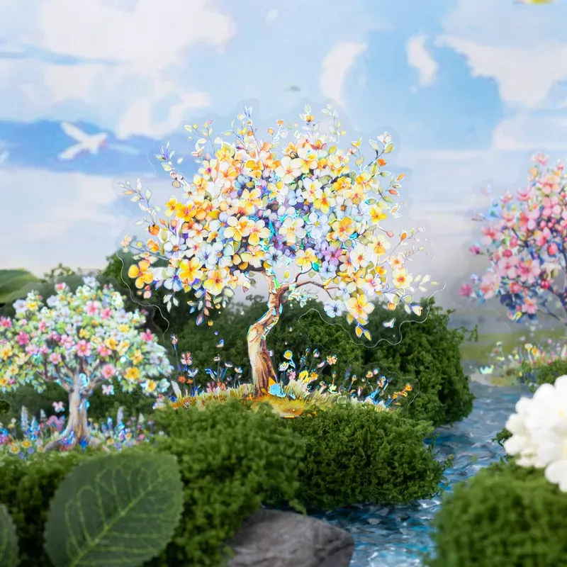 10 Pcs/pack Floral And Tree Landscaping Sticker