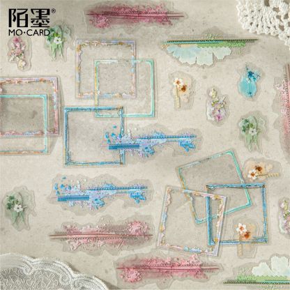 20Pcs/Pack Watercolor Frame Theme PET Stickers