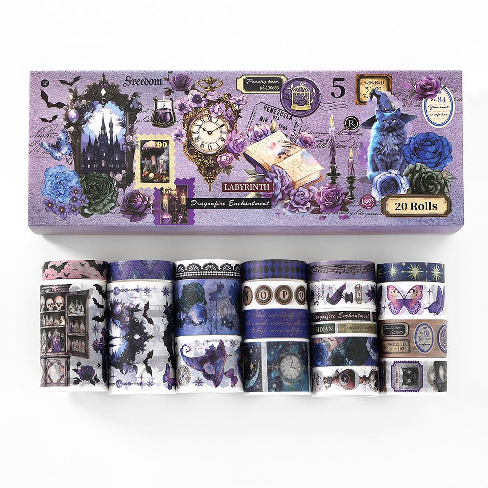 20 rolls/set Dark Gothic Theme Washi Tape Set