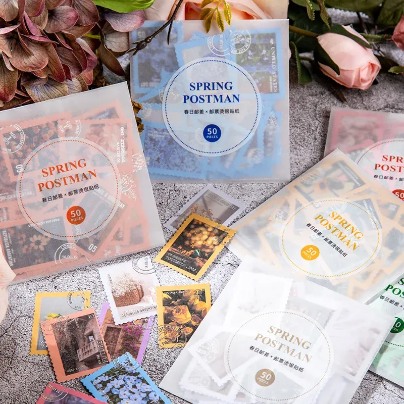 50pcs/lot KSpring Stamp Theme Stickers