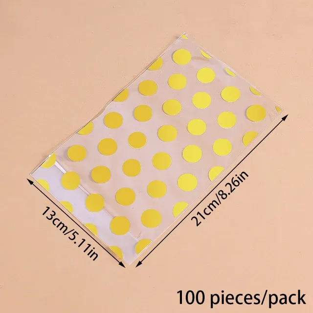 100pcs Plastic Transparent Packing Bags Star Polka Dot Candy Bags