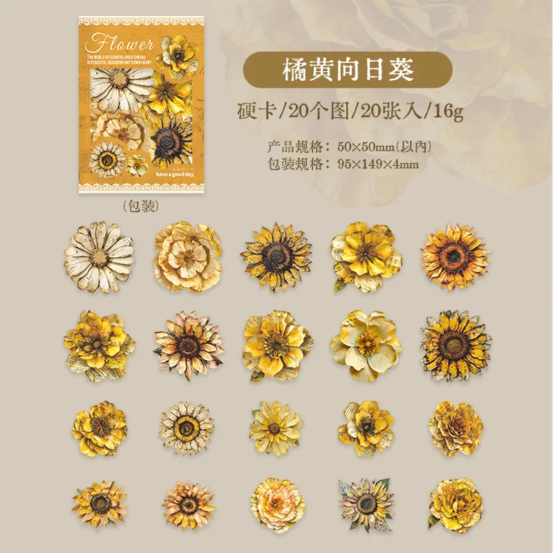 20pcs/1lo Flowers Collection Stickers