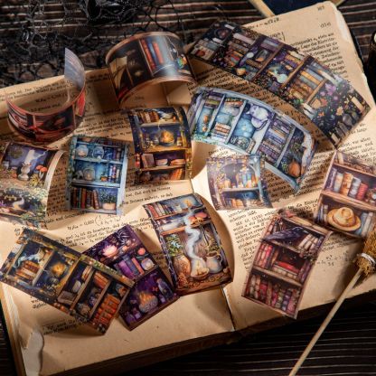 Books Bookshelf Theme PET tape 1.57*78.74 inch