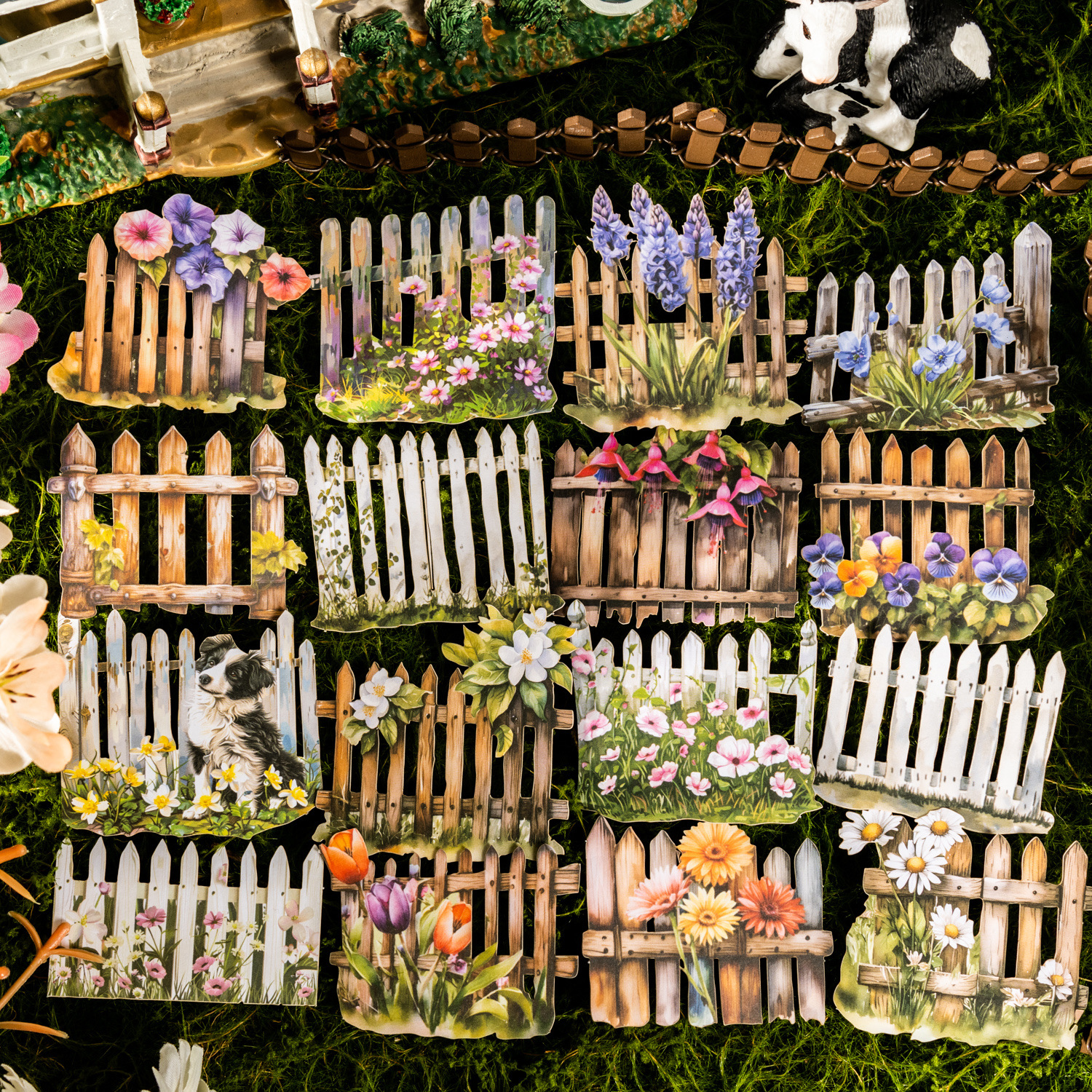20 Pcs/Pack Pastoral Fence Theme PET Stickers