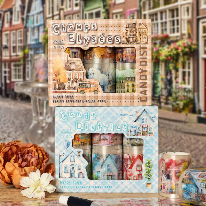 Dutch town themed PET tape set, 1.97*78.74 inches