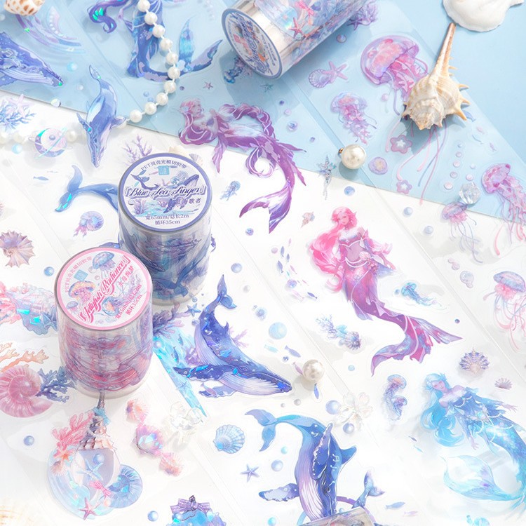 65mm*2M Marine Animal Underwater World Theme Pre-cut PET Tape