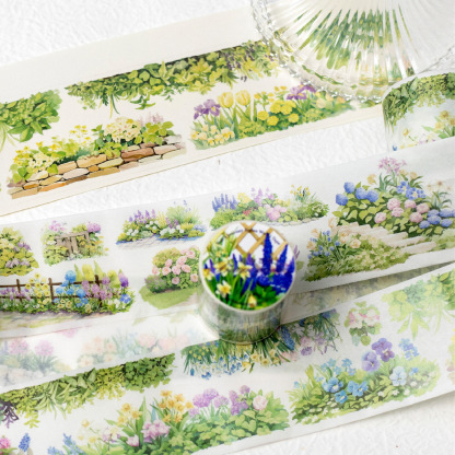 Season Mountain Seaside Landscape Theme Background Washi Tape 1.97*78.74 inch