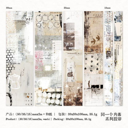 Vintage collage background Washi tape