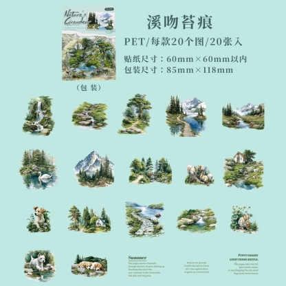 20pcs/Pack Seasonal Landscape Theme PET Stickers