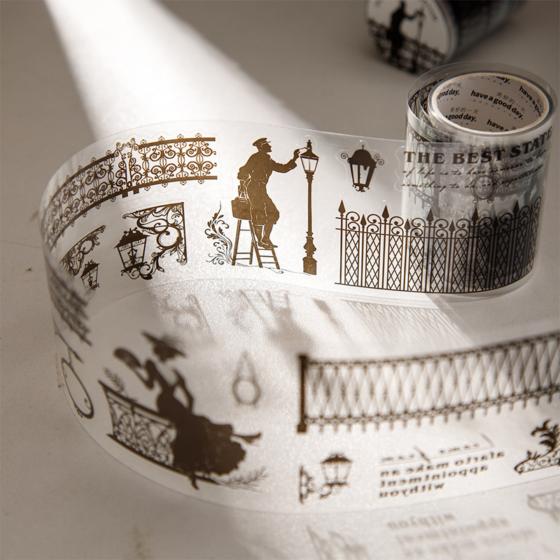 Black Contour Silhouette PET Tape 2.36*78.74 inch