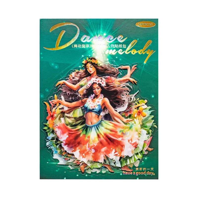 10Pcs Dancing Girl Themed Pet Stickers