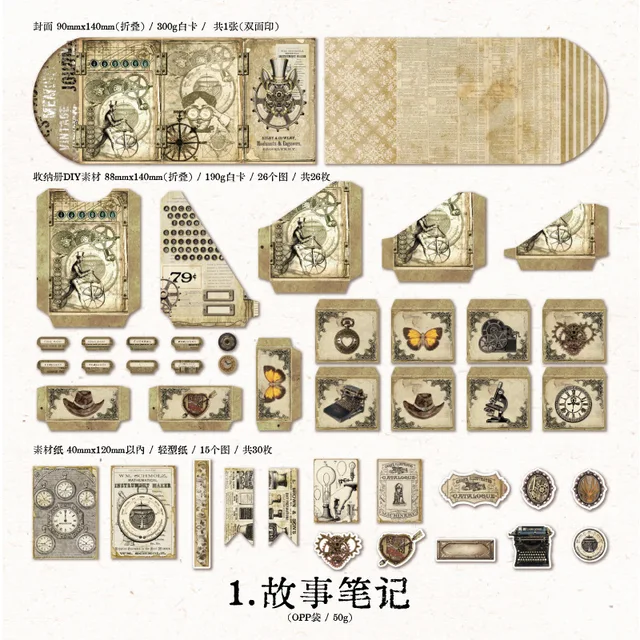 57pcs/lot Memo Pads Material Paper Fragmentary notes Junk Journal Paper diary Scrapbooking Background Paper