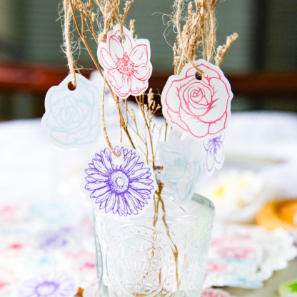 24pcs Floral Theme Material Paper