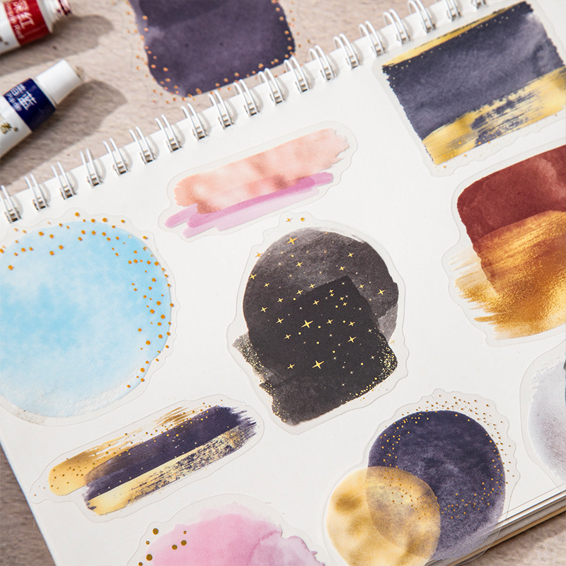 20 Pcs/Pack Watercolor Bloom Themed PET Stickers