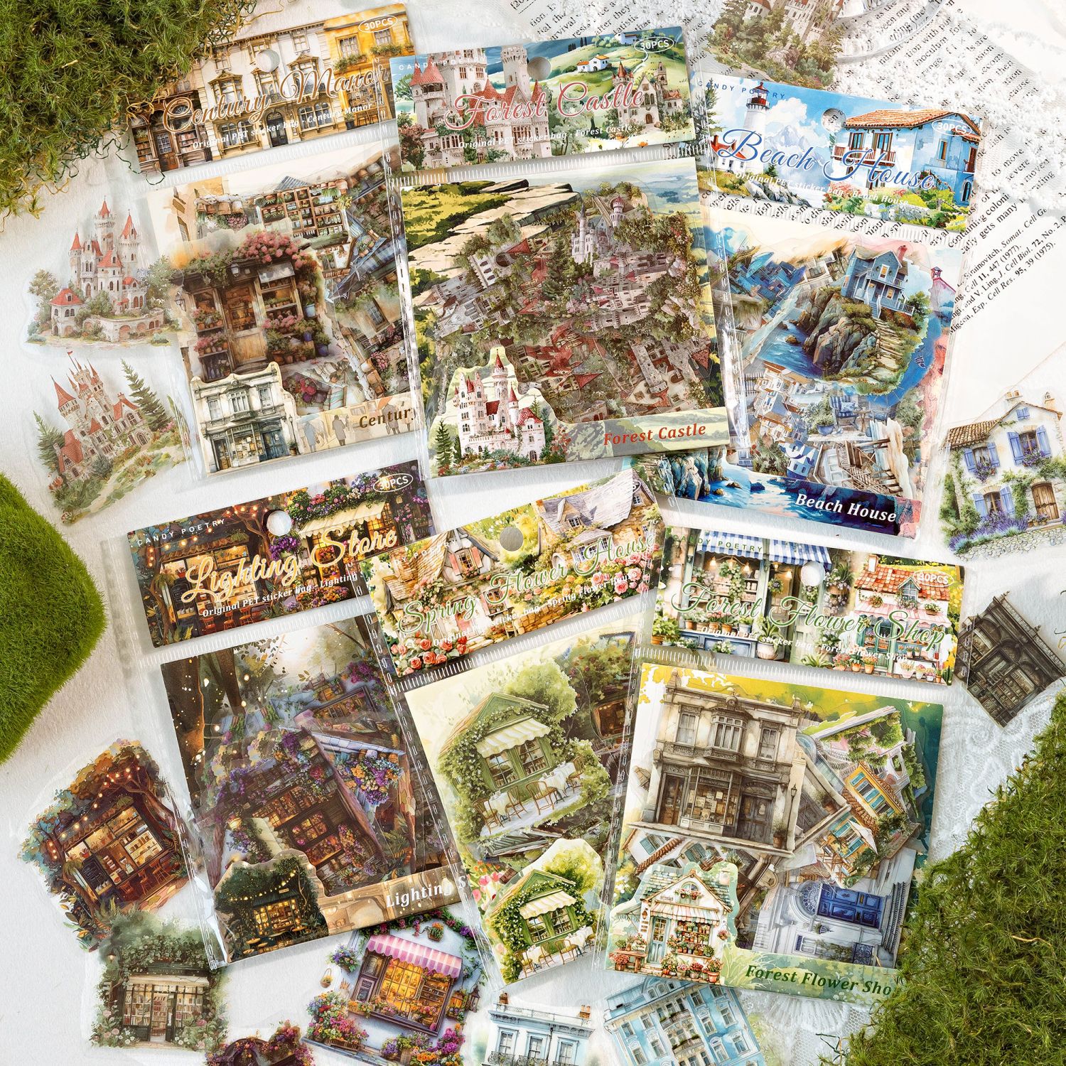 30Pcs/Pack Forest House Theme PET Stickers – JournalTale