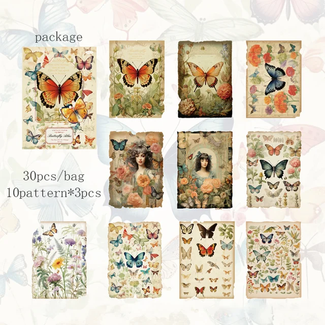 10 Pcs Retro animal and plant theme background paper-JournalTale