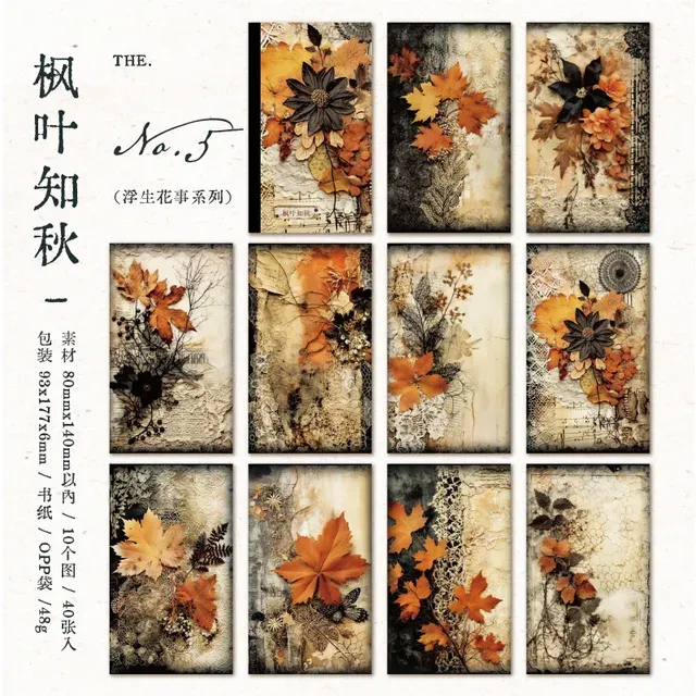 40pcs/lot Memo Pads floating life and flowers Background Material Paper