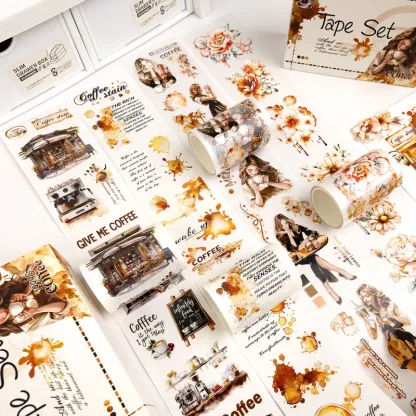 4 Roll/set vintage girl flower pet tape