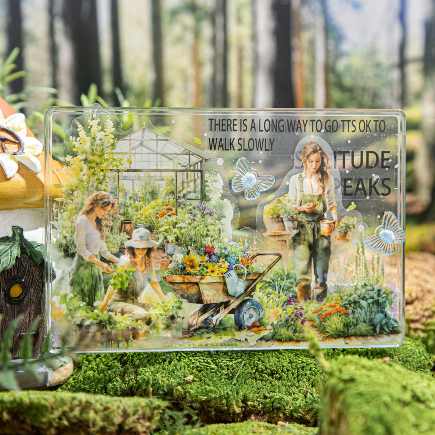 20Pcs/Pack Pre-cut Garden Field Planting Girl Elements PET Stickers