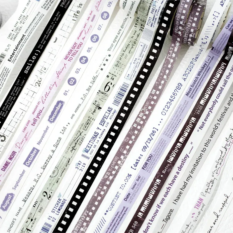 10mm/2m Retro text PET Tape