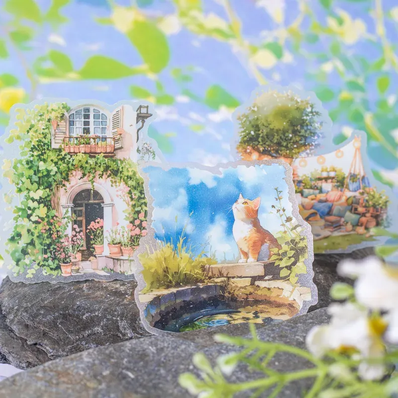 10pcs Garden scenery PET Stickers