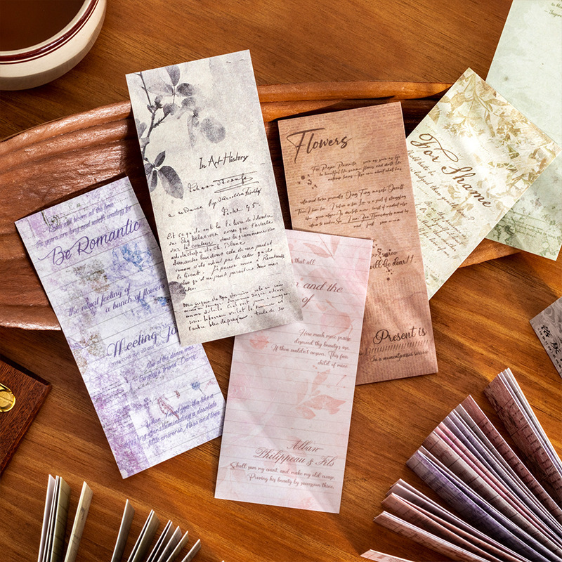 20Pcs Double Material Retro Fragment Phrases Poetry Sticker Book