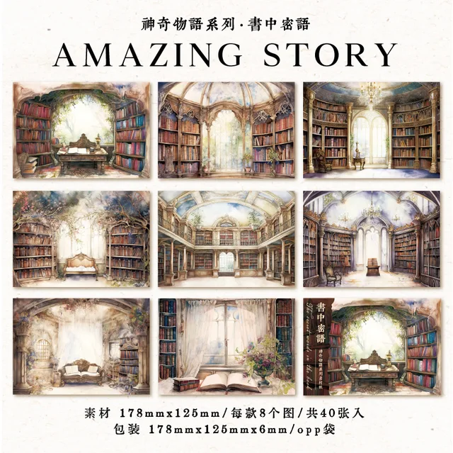 40 sheets/lot Vintage Scrapbook Card Background Decorative Paper-JournalTale