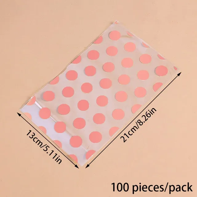 100pcs Plastic Transparent Packing Bags Star Polka Dot Candy Bags