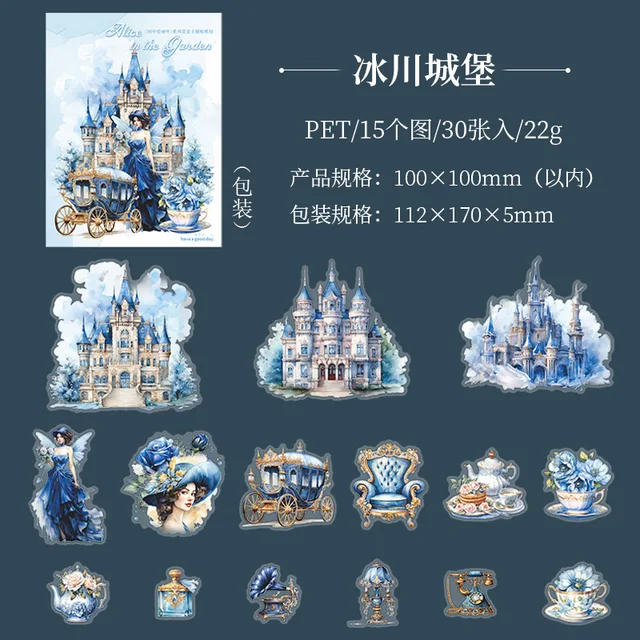 30pcs/1lot Alice in the Garden Stickers for Scrapbooking Card Making Junk Journaling Decorating Crafts-JournalTale