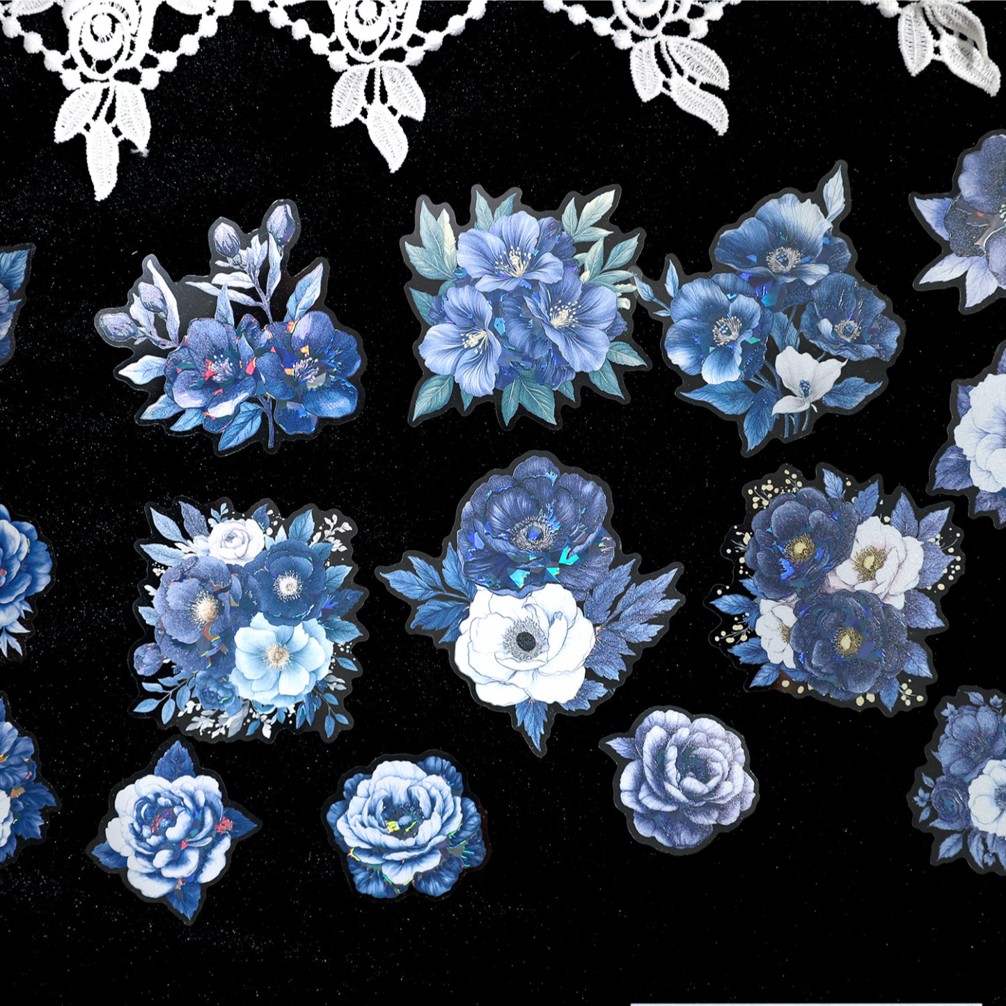 15Pcs/Pack Flower Theme PET Stickers