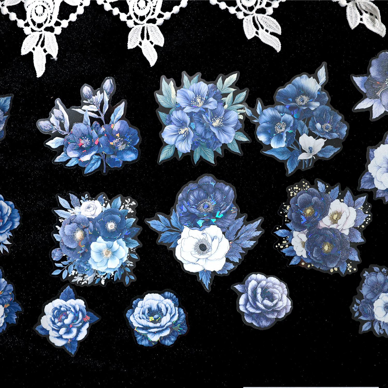 15Pcs/Pack Flower Theme PET Stickers