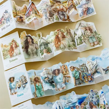 15pcs/1lot Summer Girls Travel Themed PET Stickers