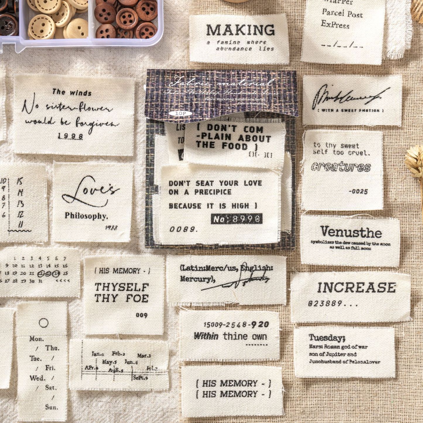 10Pcs/Pack Fabric Texture Handmade DIY Materials