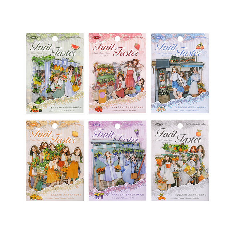 20 Pcs/Pack Fruit Girl Themed PET Stickers