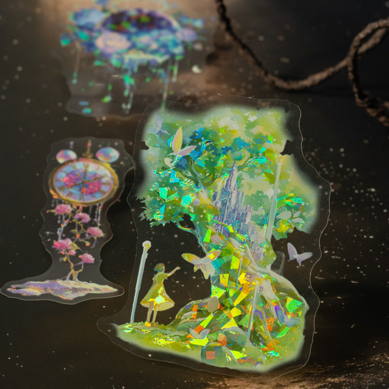 10 Pcs/Pack Forest Theme Shell Light PET Stickers