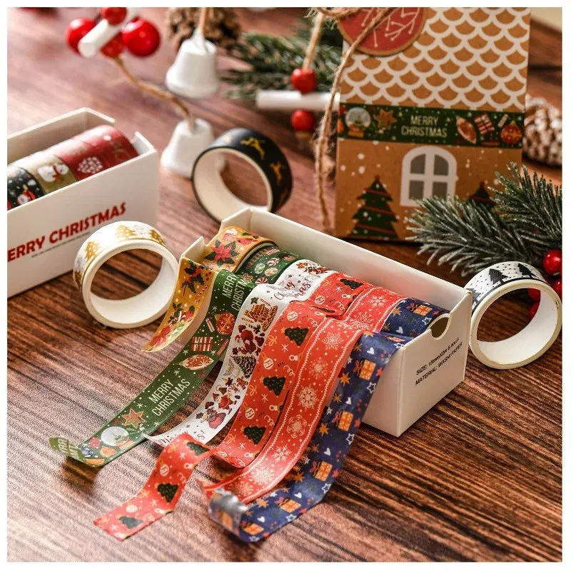 6 Rolls Christmas Holiday Washi Tape Snowflake Deer Christmas