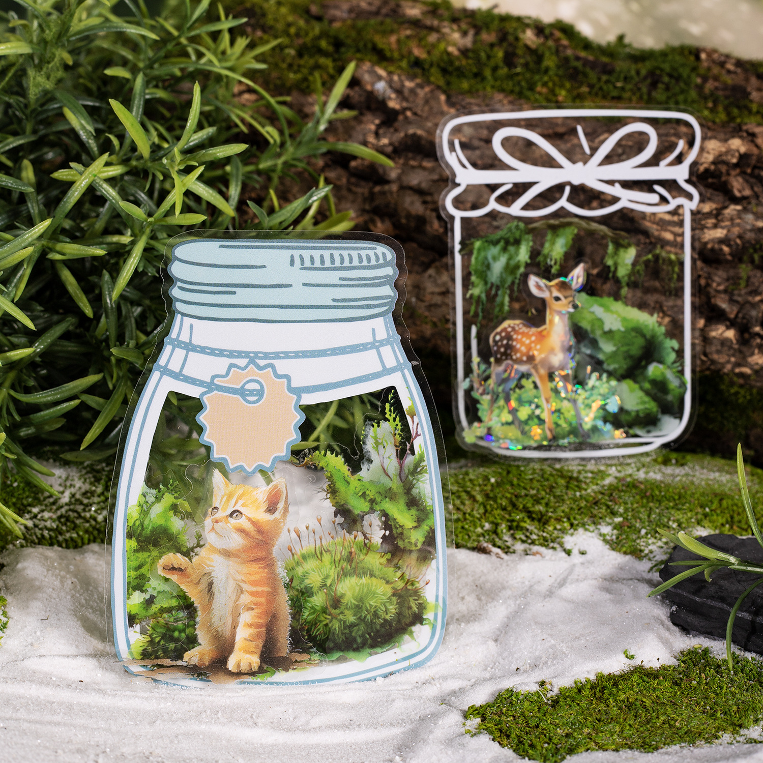 Pre-cut forest moss ruins willow elements PET tape 2.36 inch * 78.74 inch