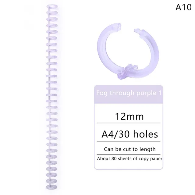 30 hole loose leaf plastic binding ring spiral ring binding for A4 paper notebooks