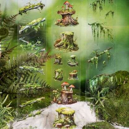 Pre-cut forest moss ruins willow elements PET tape 2.36 inch * 78.74 inch