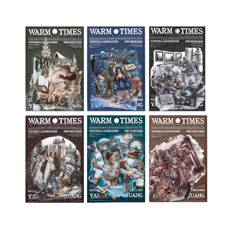 30Pcs Winter Girls Theme PET Stickers