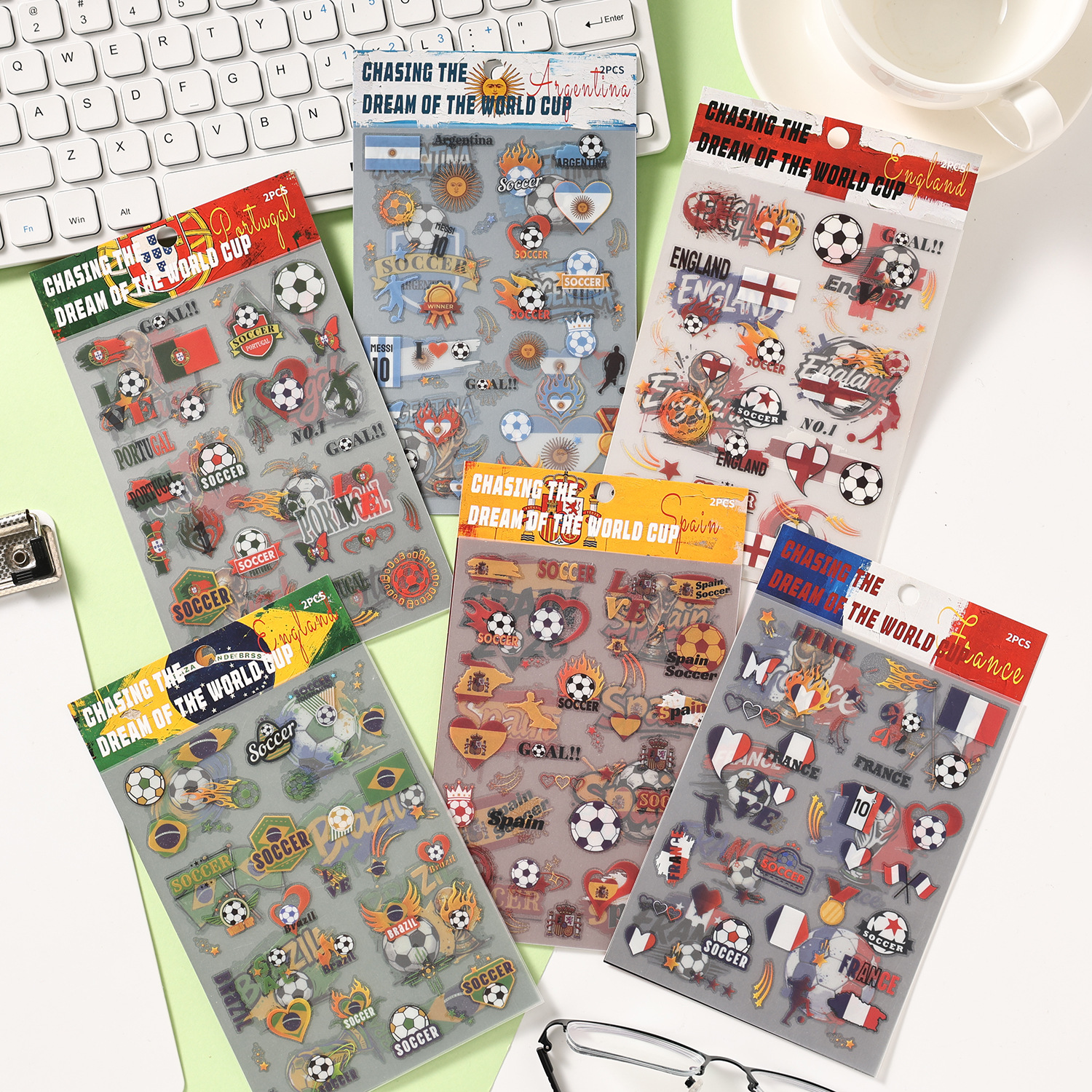 2pcs World Cup PET Stickers