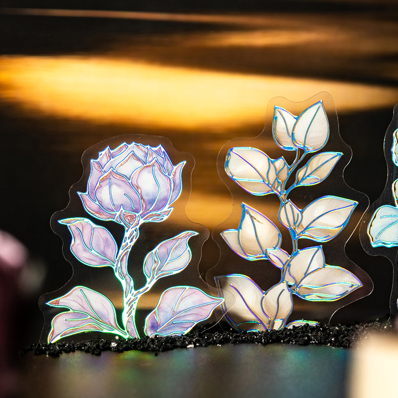 20 Pcs/Pack Floral Themed PET Stickers