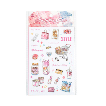 6Pcs collage baking theme PET stickers
