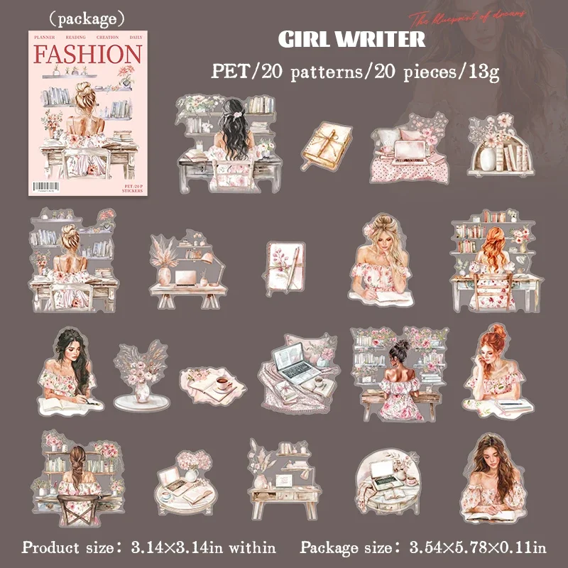 Planner's Daily Series Vintage Character Landscaping PET Sticker Creative DIY Journal Material Collage Stationery