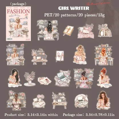Planner's Daily Series Vintage Character Landscaping PET Sticker Creative DIY Journal Material Collage Stationery