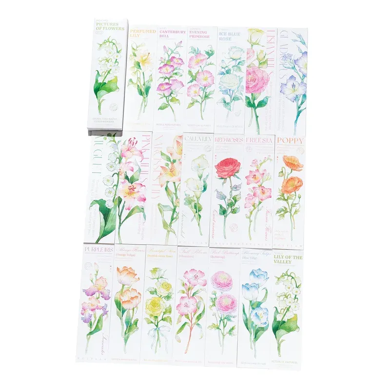 20 pcs/lot vintage flower theme bookmark