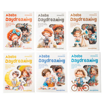 20 Pcs/Pack Summer Kids Themed PET Stickers