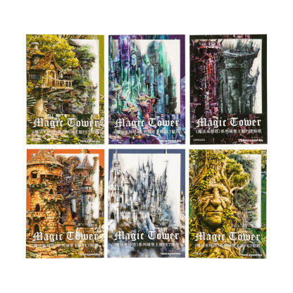 10Pcs/Pack Pre-cut Magic Castle Theme PET Stickers